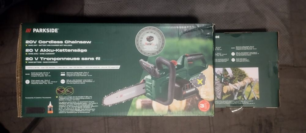 Motoserra com  bateria  4Ah 20V nova Parkside