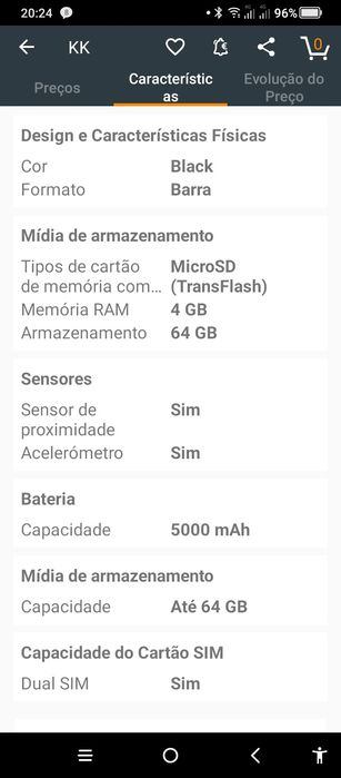 Smartphone TCL20 SE