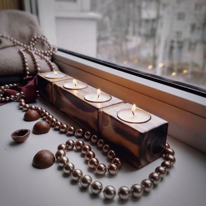 Деревянные подсвечники ручной работы