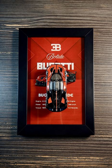 Картина з моделлю Bugatti Bolide (10х15см)