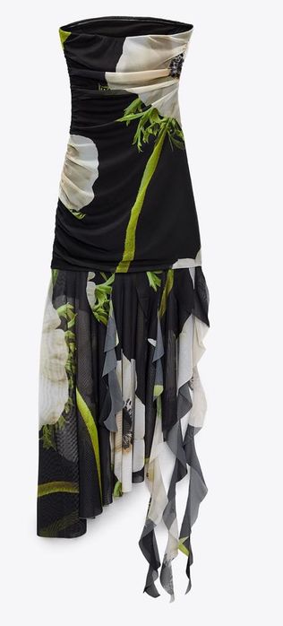 Zara asymetryczna sukienka w kwiaty NOWA rozmiar M