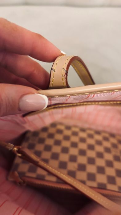 Torebka Louis Vuitton neverfull biała shopper bag