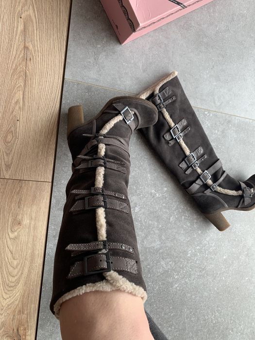 Fornarina kozaki 38 skóra naturalna z misiem