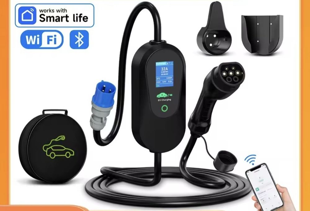 Carregador Tipo 2 – 32A Monofásico (7.4kW) com Wi-Fi | Novo