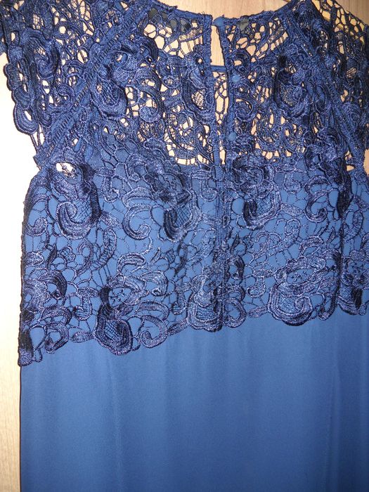 Sukienka wieczorowa gipiura granat rozmiar 44