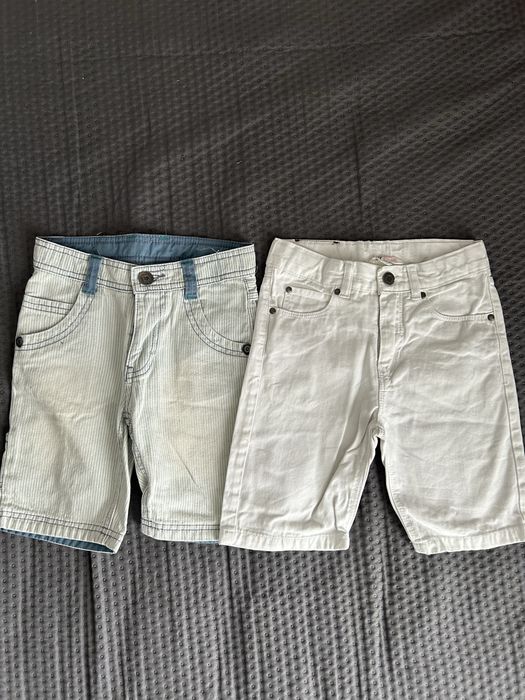 Dwie pary krótkich spodenek 116 chłopięce białe Cool Club H&M