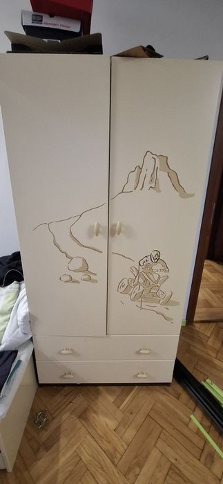 Kpl mebli meblik szafa, biurko, komoda, łóżko,  szafka, szuflady