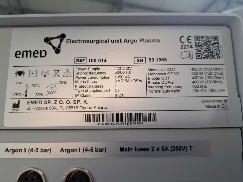Urządzenie medyczne EMED ARGO PLASMA
