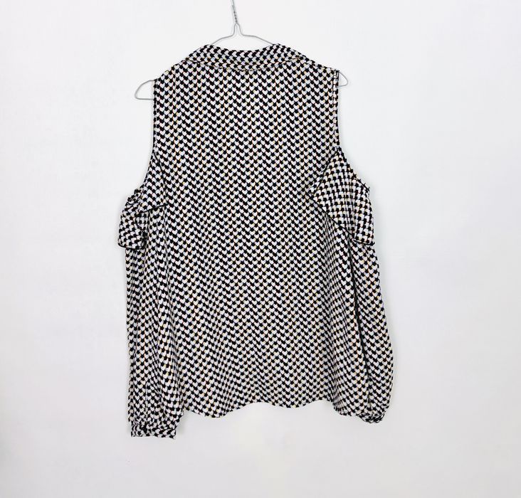 Bluzka hiszpanka w kratkę z falbankami L 40 Atmosphere