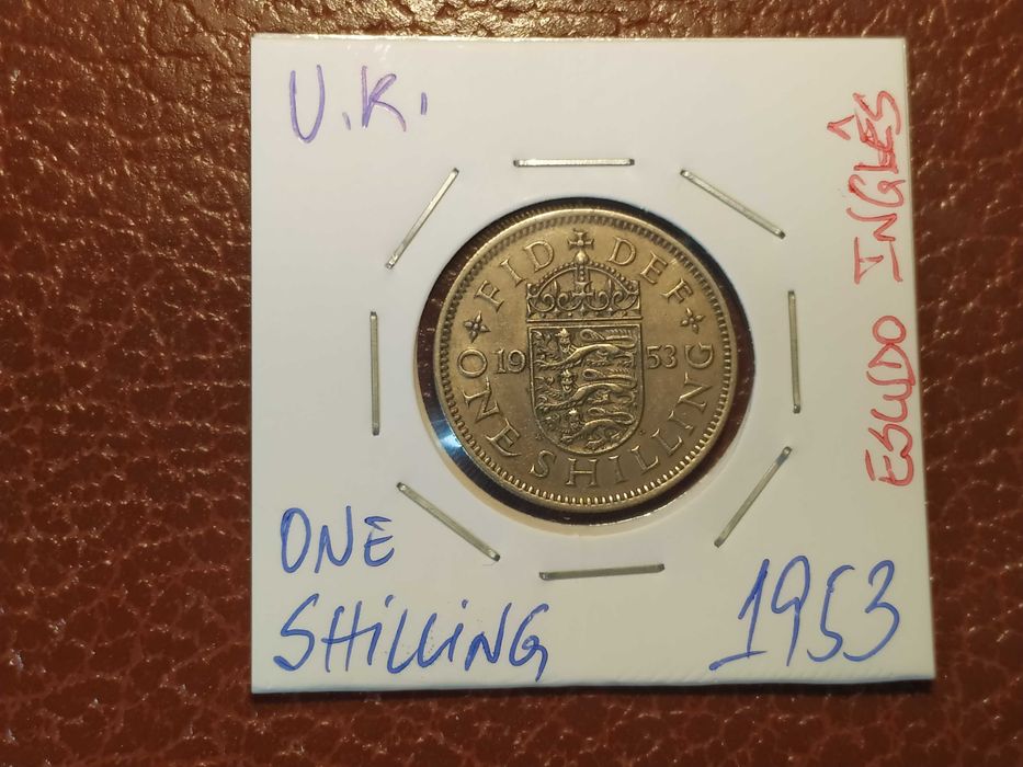 771 Moeda de one shilling de 1953 Escudo Inglês - Reino Unido