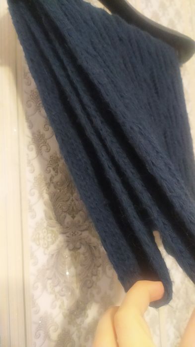 Тёплый вязаный цельный шафр-хомут