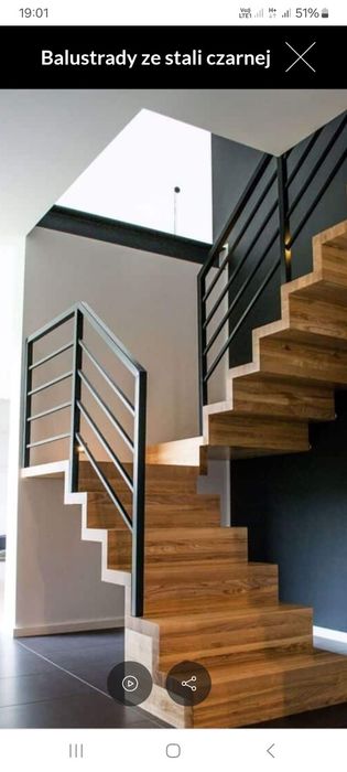 Balustrady wewnętrzne lakierowane proszkowo