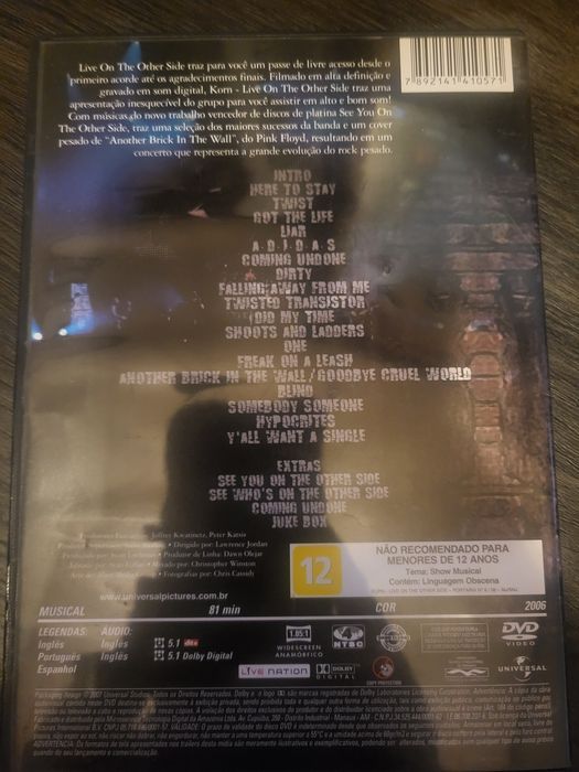 Korn - Live on the Other Side (DVD raro - Região 4)