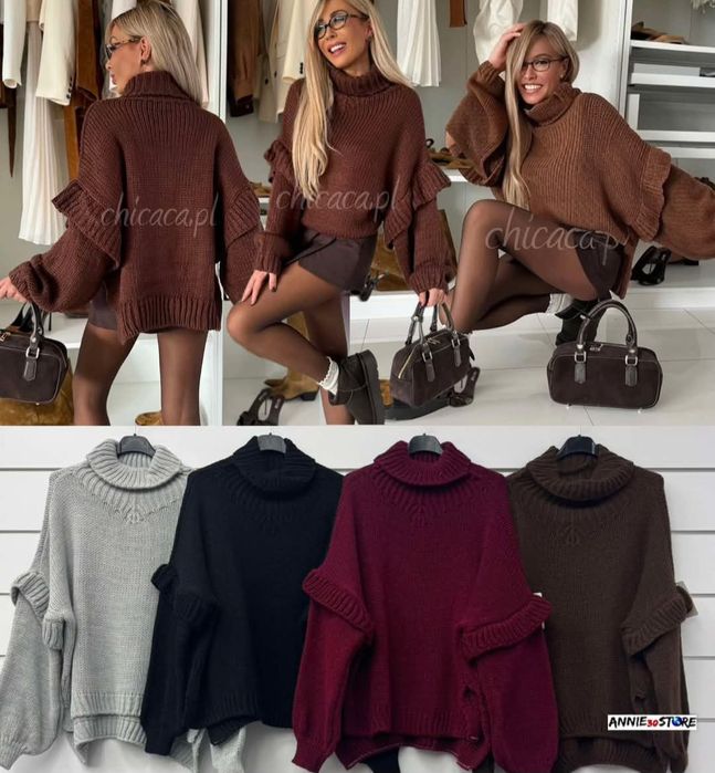 Sweter oversize szary okazja