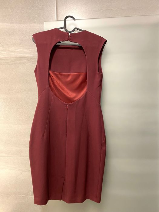 Vestido midi bordeaux