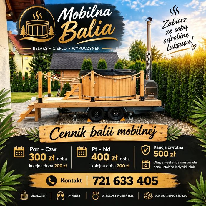 Mobilna balia ogrodowa jacuzzi spa