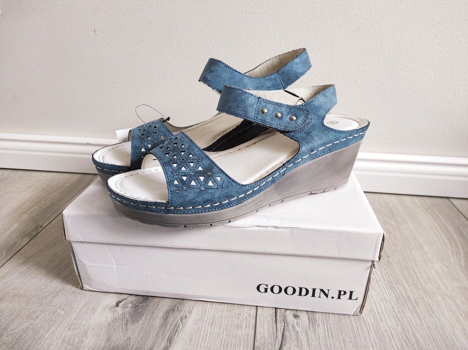 NOWE sandały damskie na koturnie ażurowe Goodin rozmiar 40