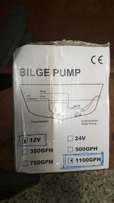 Bomba água 12v Porão. Nova