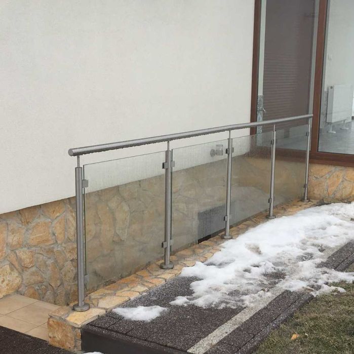 BALUSTRADA Szklana Barierka ze Stali Nierdzewnej