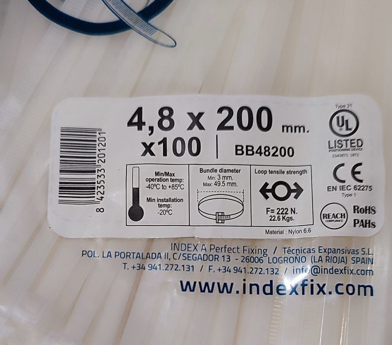 Кабельна стяжка, хомут нейлоновий 3,5*200, 4,8*200, Німеччина
