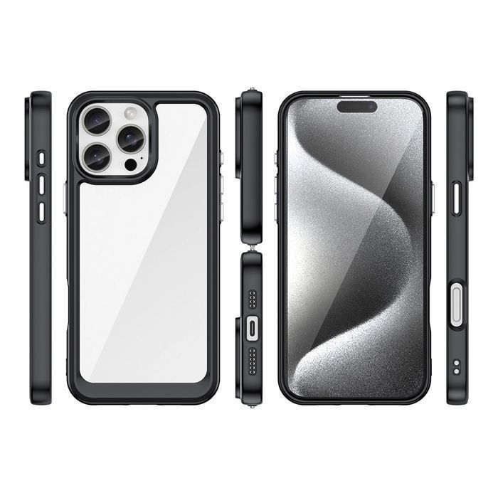 Etui Outer Space Case z żelową ramką do iPhone 16 Pro Max - czarne