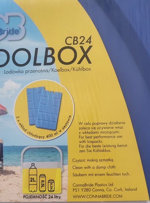 Lodówka turystyczna 24L + 2 wkłady mrożące 0.400