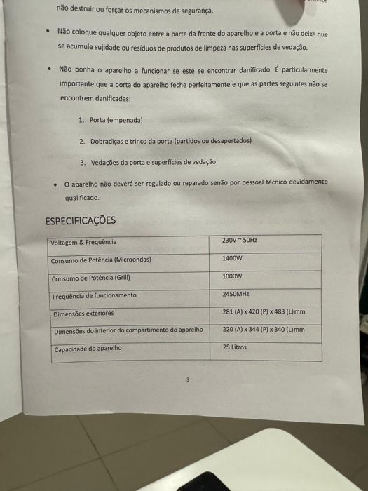 Microondas Electronia Branco 25L