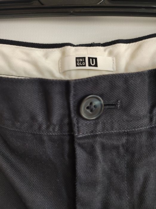 Чоловічі брюки UNIQLO темно-сині нові 100% cotton широкі