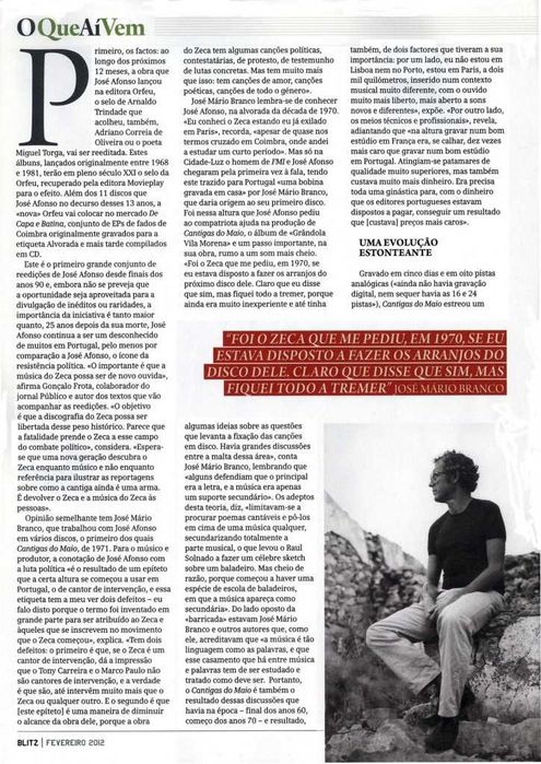José Afonso	- - -		Blitz	- - - - -	Revista