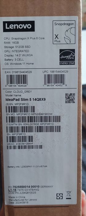 Ноутбук lenovo ideapad slim 5 14q8x9  16/512 gb