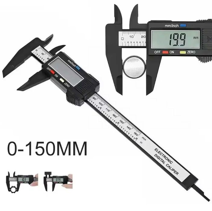 Suwmiarka elektroniczna cyfrowa wyświetlacz LCD miarka 150mm + bateria