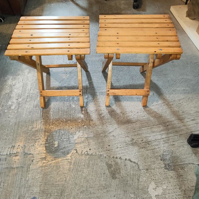 Taboret drewniany składany