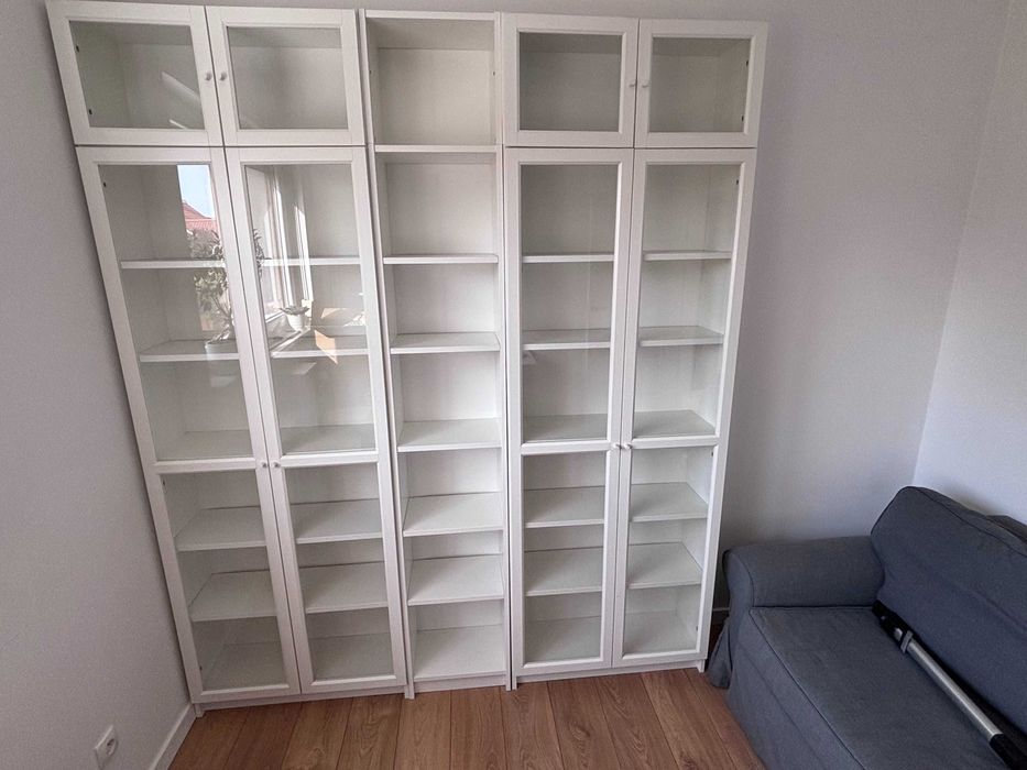 Zestaw regałów IKEA BILLY / OXBERG biały z nadstawkami
