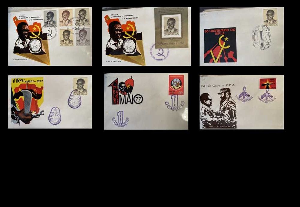 Lote FDC Angola Independência/MPLA/Cultura 1974-1977 - 24 envelopes