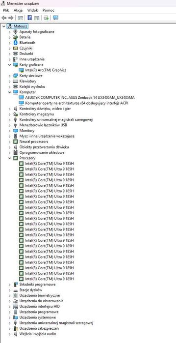 PIEKNY !! Laptop Asus ZenBook i9 32 GB RAM 1TB