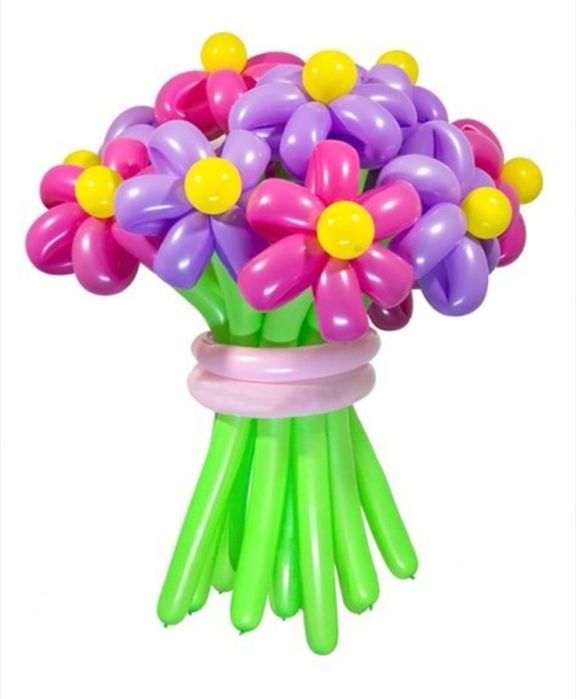 Гелеві кульки, кулі, повітляні кулі, букет з повітряних куль, квіти
