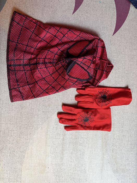 Strój spiderman z mięśniami, maska i rekawiczki