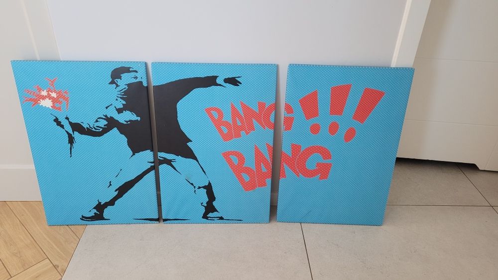 Tryptyk Banksy obrazy