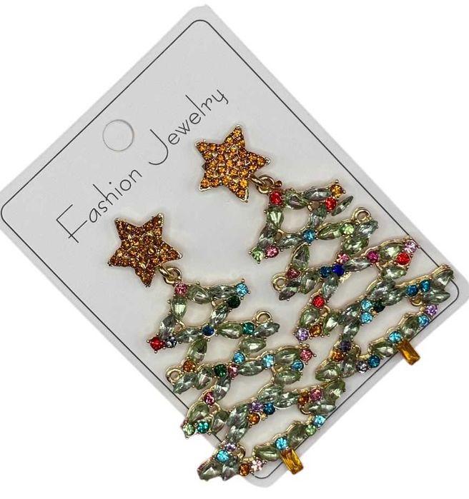 Kolczyki Świąteczne Choinka A6