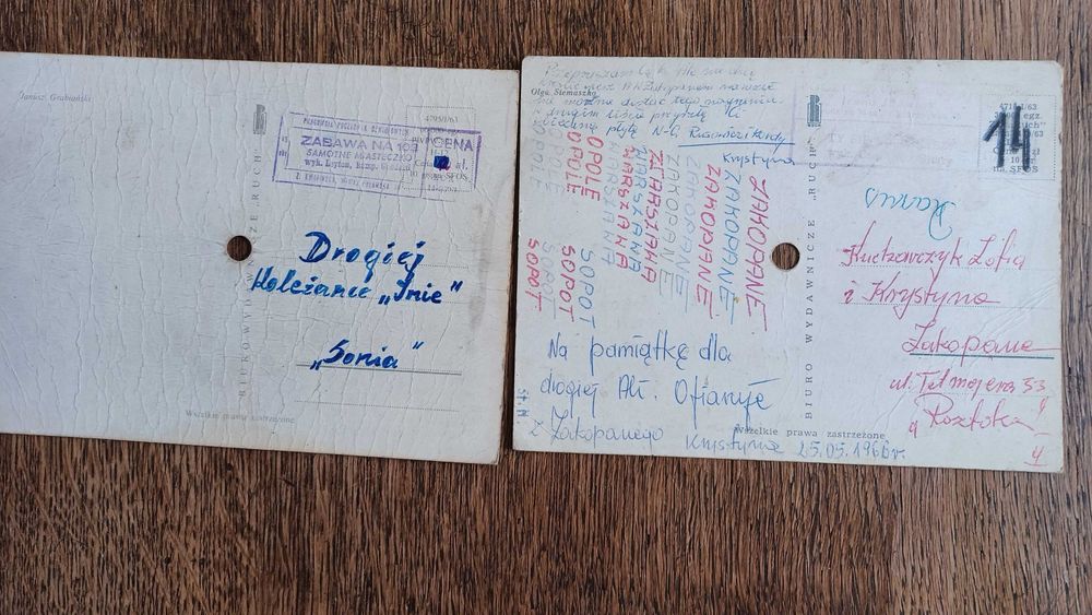 10 pocztówek dźwiękowych PRL-lata 60/70 m.innymi Led Zeppelin, Beatles