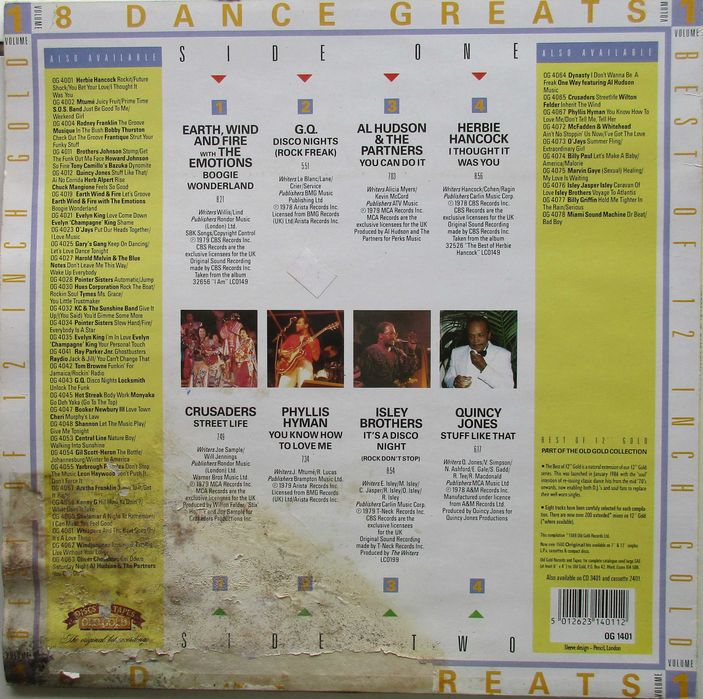 Best of 12 Inch Gold - - - - - Volume 1 - Dance Greats - - - - - LP