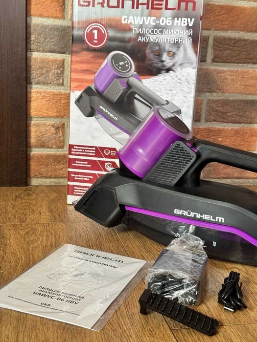 Пилосос миючий акумуляторний Grunhelm GAWVC-06 HBV | Новий | Гарантія
