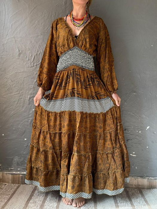 Sukienka długa boho upcykling Indie