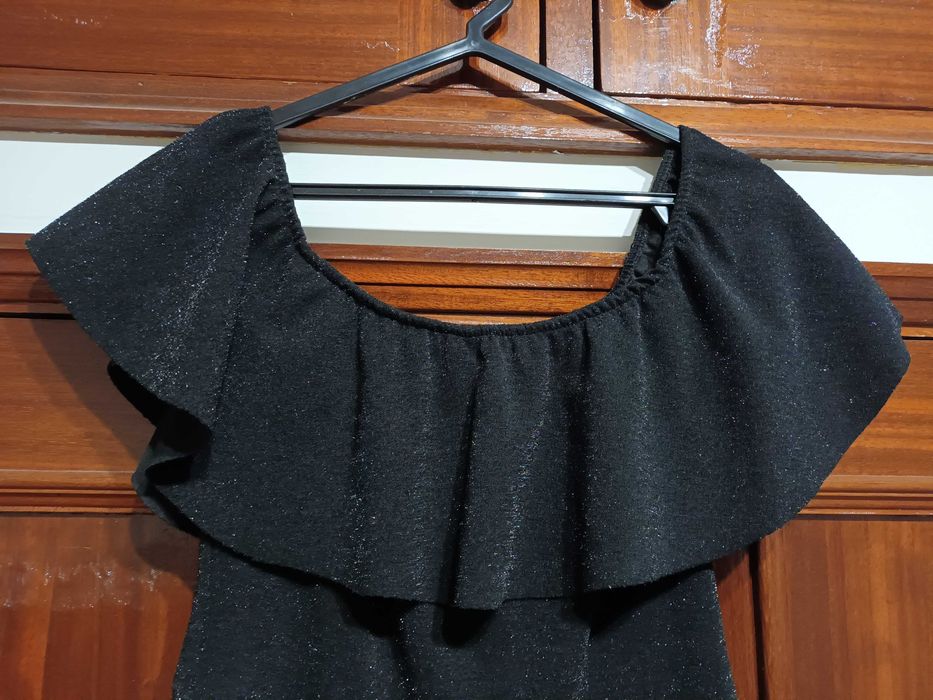 Macacão preto brilhante