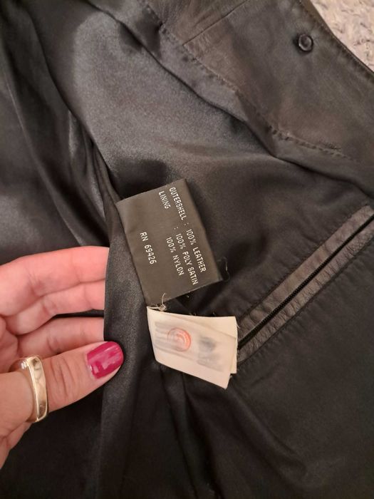 Czarna marynarka kurtka skórzana Wilsons Leather rozm. M