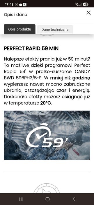 Pralko suszarka Candy Bianca