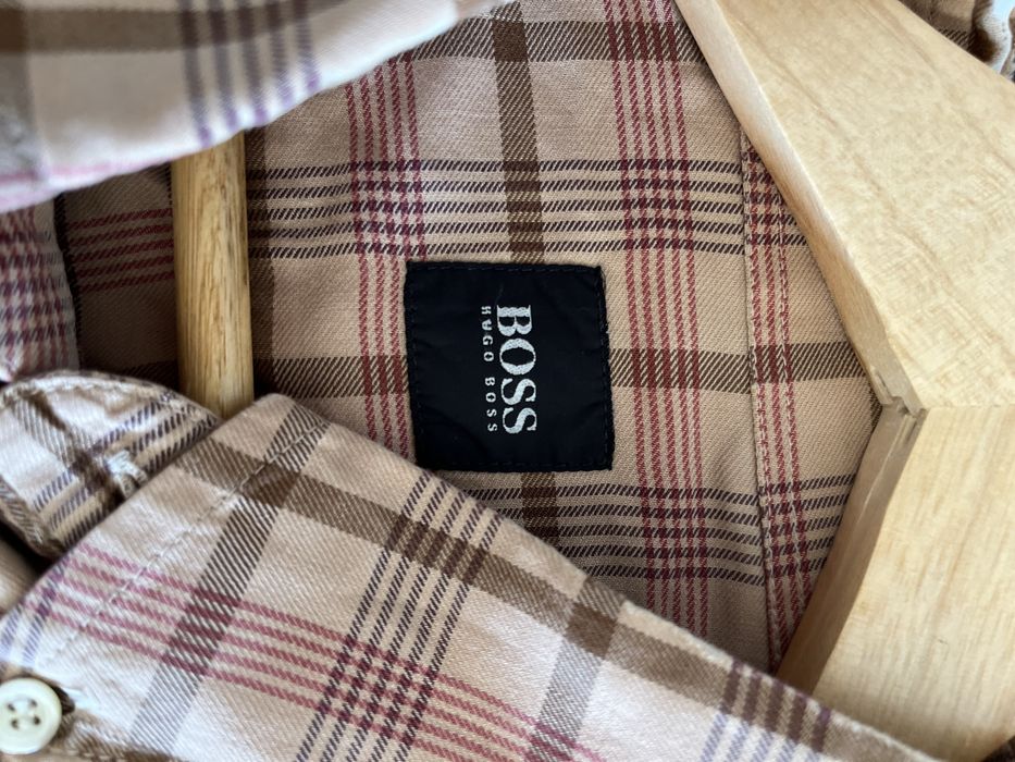 Camisa Hugo Boss Vintage Xadrez Castanho M
