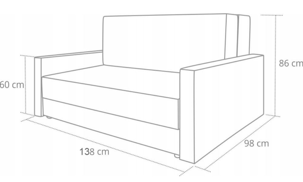 Sofa dwuosobowa.