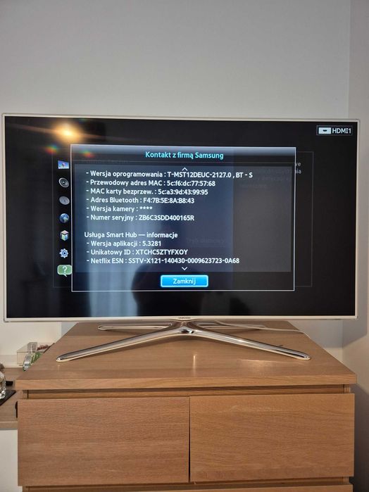 Telewizor Samsung 46" Full HD Smart TV (UE46F6510SS) – Biała ramka, bardzo dobry stan!