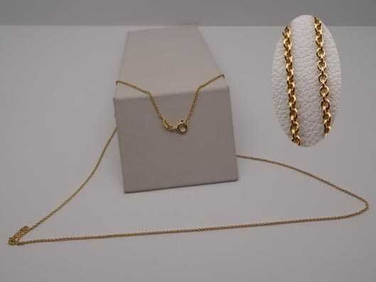 Łańcuszek Ankier srebro złocone 61 cm. 1,1 mm.